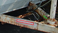 Photo of an original Shasta trailer frame showing the location of the VIN number stamped in by the factory Photo shows the location of the VIN number stamped into an original vintage Shasta trailer frame